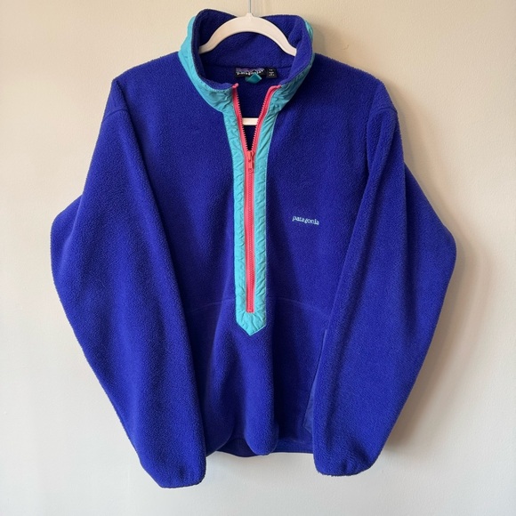 Vintage 80s Patagonia Fleece Pile 1/2 Zip Pullover Sweater Jacket Medium - Picture 1 of 6